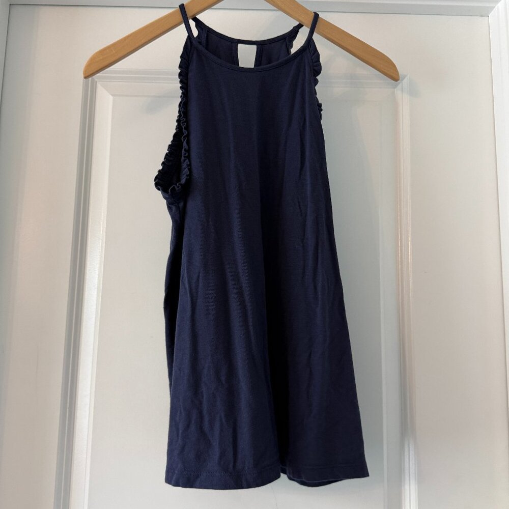 Lilly Pulitzer Alek Knit Ruffle Halter Top True Navy XS